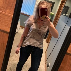 Express Camo v neck tshirt